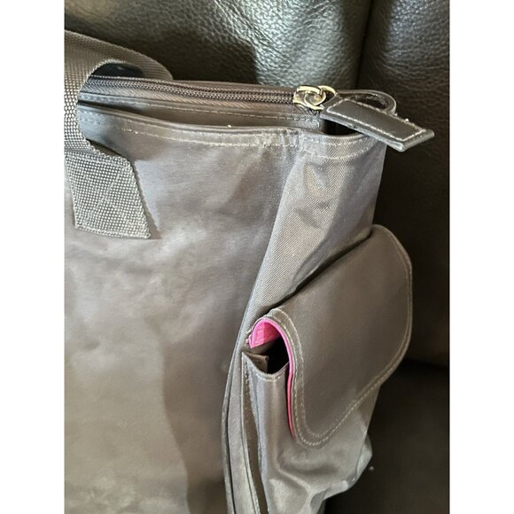KENNETH COLE Reaction Gray/Pink Nylon Travel/ Messenger Bag NICE SEE ALL - Picture 16 of 16